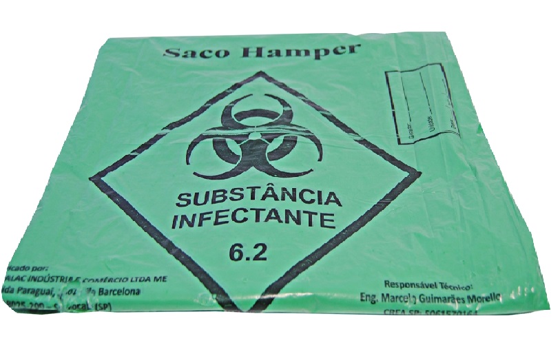 Saco hamper hosp verde 75 x 83 c fitilho c 50 unid 